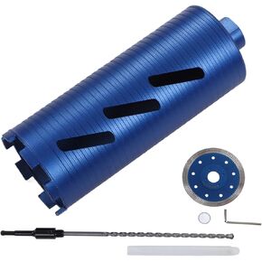 Dry Diamond Core Drill Bit for Hard Concrete Brick and Block 4.25in Diamond Hole Opener with Positioning Bit 5/8‑11 Thread Core Drill Bit