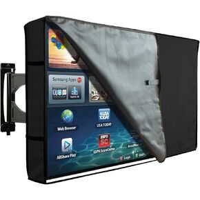 KHOMO GEAR Outdoor TV Cover with Clear Front Universal Weatherproof Protector for 36-38 Inch TV - Fits Most Mounts & Brackets