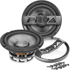 PRV AUDIO Carbon Fiber 6.5" Midrange Speaker 500 Watts 4 Ohm Neodymium 6MR500CF-NDY-4 Water Resistant Pro Audio Loudspeaker for Boat UTV 4-Wheeler Motorcycle (2 Speakers)