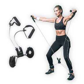 All-in-one Fitness Band, Full Body Exercise Band for Home Exercise or Training on-The-go, Multi-Purpose use for Strength, core, Pilates & More, Heavy - 20 lbs. (Charcoal)