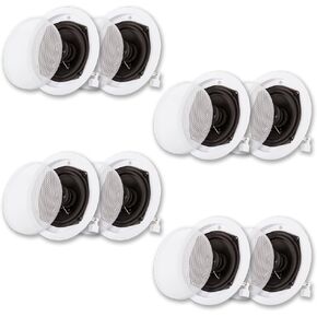 Acoustic Audio R191 in Ceiling/in Wall Speaker 4 Pair Pack 2 Way Home Theater 1600 Watt New R191-4Pr