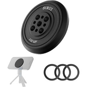 Sirui Magnetic Phone Tripod Mount Adapter with 3 Adhesive Rings Compatible with MagSafe for iPhone 15, 14, 13, and 12 Series, Magnetic Phone Holder for Tripod, Selfie Stick, Magic Arm, AM-MF