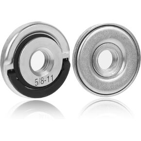 2Pcs Angle Grinder Flange Nuts, 5/8" -11 Quick Clamping Nuts Grinder Flange Locking Nut Metal Angle Grinder Nut for Replacement/Fixing Cutting Discs(1.77 Inches in Diameter)
