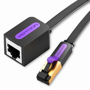 VENTION Ethernet Cable Cat7 Ethernet Extension Cable,10Gbps High Speed Network LAN RJ45 Shielded Extension Cord, Ethernet Patch Cord Male to Female Connector Support Cat6A /Cat6 /Cat5E /Cat5 (3.3 FT)
