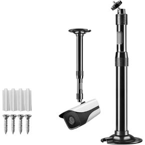 Aluminum Alloy Security Camera Mounting Bracket, Outdoor Extension Rod, Projector Wall Ceiling Mount Telescopic Bracket for Projector/CCTV Security Camera (24in-47in (60-120cm), Black Colored)