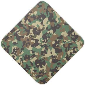 Pigsaly Dark Green Camo Print Hooded Baby Towel Woodland Camouflage Baby Bath Towel Unisex Soft Organic Cotton Washcloths Toddlers Shower Gifts for Boys Girls Newborn 35 x 35 in