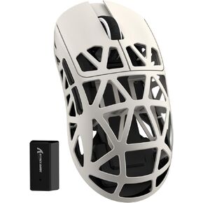 ZIYOU LANG x Attack Shark R2 Gaming Mouse, Lightweight Magnesium Alloy, PAW3950 42000 DPI Optical Sensor 8000Hz Polling Rate Mice for Win Mac Gamer (Retro White)