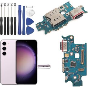 Dock Connector for Samsung Galaxy S23+ Plus Charging Port Flex Cable Replacement for Samsung S23 Plus 5G S916U USB Charger Dock Board Connector with Tools(Black)