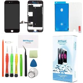 Premium Screen Replacement for iPhone 8G (4.7 inch) 3D Touch LCD Complete Repair LCD Touch Digitizer Display Glass Replacement with Waterproof Adhesive Tempered Glass,Tools, Instruction(Black)