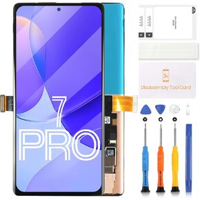 OLED for Google Pixel 7 Pro 5G Screen Replacement for Google Pixel 7 Pro 5G GP4BC GE2AE LCD Display Touch Screen Digitizer Full Assembly No Fingerprint Cable (Black no Frame)