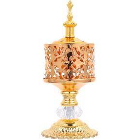 HOMSFOU Middle East Lace Incense Burner Iron Art Incense Holder Insencents Resin Burners Islamic Incense Burner Vintage Candle Bowl Handmade Wrought Iron European Style Office Incense Rack in Saudi Arabia