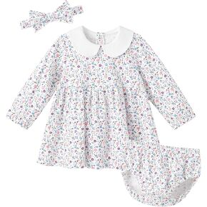 pureborn Baby Toddler Girl Dress with Bloomer Short and Long Sleeve Playwear Dress with Diaper Cover