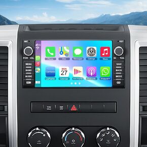 Car Radio for Dodge RAM 1500 2500 3500 2009 2010 2011 2012, Build in Wireless/Wire Carplay & Android Auto Support Bluetooth, Back-up Camera,FM Radio,SWC,7 Inch IPS Touch Screen,2GB+32GB