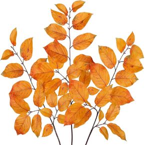 3PCS Artificial Fall Leaves Stems 29.5'' Fall Foliage Branches Autumn Salal Leaves Spray for Home Kitchen Farmhouse Thanksgiving Table Centerpiece Mantle Room Décor(Burgundy)