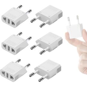 Lenink 6 Packs US to Europe Plug Adapter, Type C Travel Adapter, Fireproof Portable European Power Converter Plug for USA to EU Italy France Germany Spain Maldives