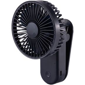 Magnetic Clip Fan, Rechargeable Portable Fan for Golf Cart Camping Tent Office Desk (Black)