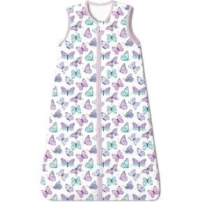 TotAha Butterfly Toddler Sleep Sack 1.0 TOG for 2T-3T-4T Girls, Buttery Soft Sleeping Sacks with 2-way Safe Zipper, Premium All Season Sleep Bag