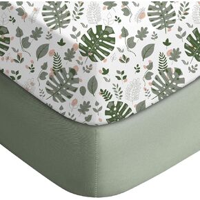 Baby Crib Sheets for Girl and Boys, 2 Pack 52"x 28"x8" Mini Crib Sheets Fitted for Standard Crib and Toddler Mattress Soft Microfiber Baby Crib Bedding Set Sheets for Crib (Floral)