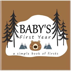 Camper Baby Memory Book Baby's First Year Baby Book & Photo Album Newborn Woodland Gender Neutral Milestone Diary for Baby Boy Girl Unique Keepsake Baby Scrapbook Book for New Mom Gifts