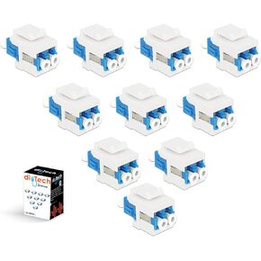 Fiber Optic Keystone Jack – LC Duplex Singlemode Fiber Jack, for Keystone Coupler Fiber Optic Wall Plate, LC to LC Coupler, Fiber Patch Panel, XLR Patch Panel, Fiber LC to LC – (10-Pack)