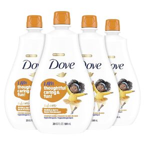 Dove Bubble Bath for Kids Coconut Cookie Hypoallergenic Formula 20 oz 4 Count