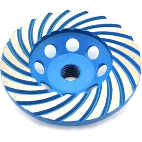 TEMO 4 Inch Diamond Turbo Segment Grinding Cup Wheel 5/8 Inch Thread Arbor for Marble Tile Concrete and Rock
