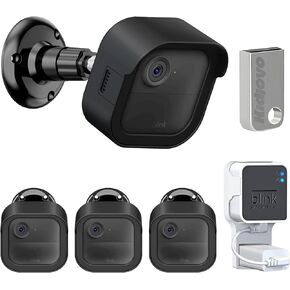 Blink Outdoor 4 Camera Mount with Outlet Mount for Blink Sync Module 2 with 256GB USB Flash Drive &Short Cable, Protective Cover & 360°Mount for Blink Camera Wireless 4th for Outside for Blink(3 Pack)
