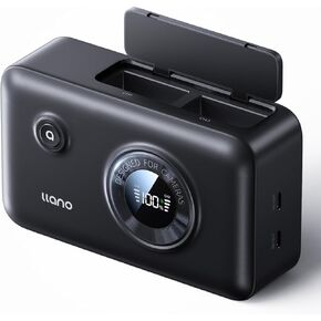 llano NP-W126S Dual Battery Fast Portable Charger with Built-in 12400mAh Power Bank for Fujifilm XT30II X100VI XS10 XT3 XT2 XT1 XT30 XT20 XT10 X100V XT200 XT100 X100F XA7 XE3 Xpro3 Xpro2 Xpro1 XE1 XE2