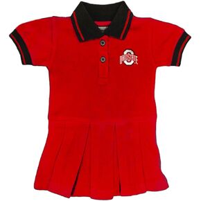 Two Feet Ahead Girls Newborn Polo Bodysuit Cheerleading Style Dress College Sports Fan Apparel