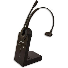 Spracht HS-2020 Single Ear Wireless Headset | USB/DECT Combo Headset with Mic - Noise Cancelling Headphones | Compatible with Desk Phone, PC, and Mac Computer via USB | Wireless Headset for Work