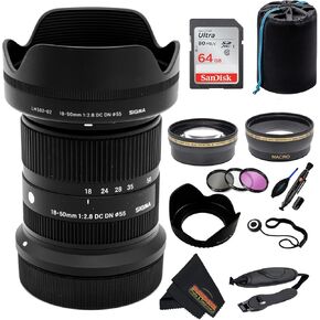 Sigma 18-50mm F2.8 DC DN Contemporary Lens for Canon RF Mount Mirrorless Cameras + Sunshine Photo Pro Accessories Bundle...