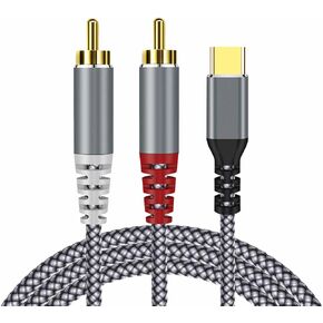 【2024 MFi Certified】 Compatible with USB C to RCA Cable Audio Aux Adapter, 4FT USB Type C to 2RCA Cable HiFi Stereo Y Splitter for iPhone 15 Series, iPad Pro, Amplifiers, Theater, Car and Speaker