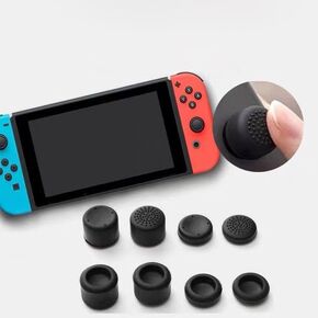 No-Slip Thumb Grips Compatible with Nintendo Switch Joy-con Controller, Replacement Analog Stick Grips Joystick Caps Cover for Switch Joycon Controller | 8-Pack | Black