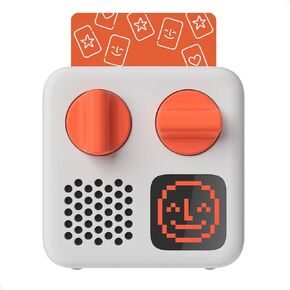 Yoto Mini (إصدار 2024) + اصنع بطاقتك الخاصة - مشغل صوت بلوتوث بدون شاشة للأطفال، جهاز سفر الكل في 1 يشغل القصص الموسيقية والبودكاست وساعة OK-to-Wake، يُستخدم كمكبر صوت أو مع سماعات الرأس