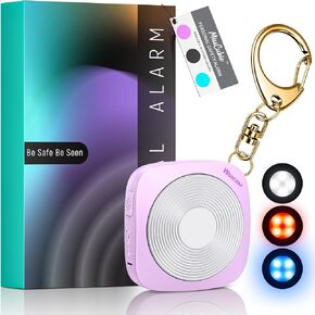 WSDCAM Personal Safety Alarm for Women, 130dB Loud Keychain Alarm with 3-Color LED Safety Light, Rechargeable Self Defense Keychain Personal Alarms for Women, MissCubie™GlowSafe Box (Purple)