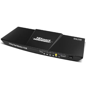 2-Port Dual Monitor KVM – HDMI + DisplayPort – 4K 60HZ – QHD 144HZ – Audio Output & USB Sharing – Multimedia & Gaming Keyboard Supported – HDK0402A1U (Red) (Red), HDMI+DP