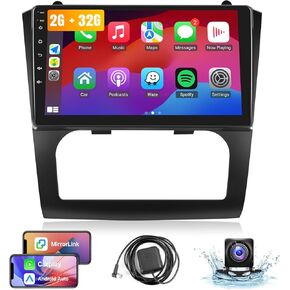 Android Car Radio for Nissan Altima 2008 2009 2010 2011 2012 Auto AC with Wireless CarPlay Android Auto，2G 32G Leadfan 9 Inch Touchscreen Car Radio Bluetooth FM EQ WiFi Mirror Link SWC