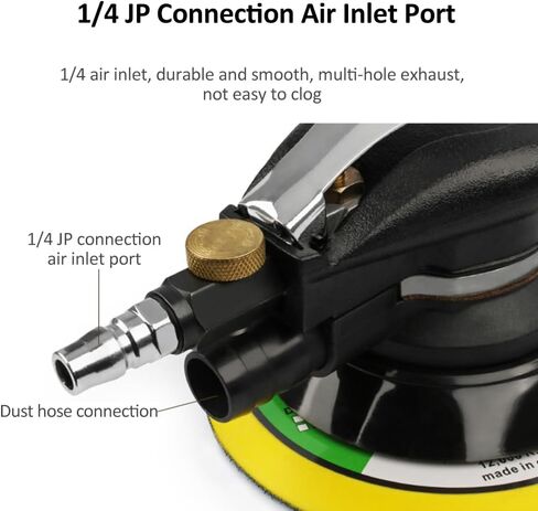 ماكينة صنفرة النخيل المدارية العشوائية بالهواء، ماكينة صنفرة مدارية عشوائية الهواء مقاس 6 بوصات من Weytoll، ماكينة صنفرة النخيل الهوائية شديدة التحمل مع خرطوم وحقيبة، ماكينة صنفرة طحن تلميع للسيارة المعدنية والشمع الخشبي المعدني in Kuwait