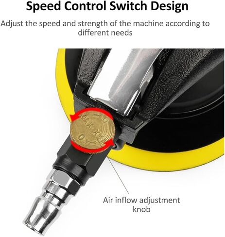 ماكينة صنفرة النخيل المدارية العشوائية بالهواء، ماكينة صنفرة مدارية عشوائية الهواء مقاس 6 بوصات من Weytoll، ماكينة صنفرة النخيل الهوائية شديدة التحمل مع خرطوم وحقيبة، ماكينة صنفرة طحن تلميع للسيارة المعدنية والشمع الخشبي المعدني in Kuwait