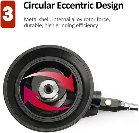 ماكينة صنفرة النخيل المدارية العشوائية بالهواء، ماكينة صنفرة مدارية عشوائية الهواء مقاس 6 بوصات من Weytoll، ماكينة صنفرة النخيل الهوائية شديدة التحمل مع خرطوم وحقيبة، ماكينة صنفرة طحن تلميع للسيارة المعدنية والشمع الخشبي المعدني in Kuwait