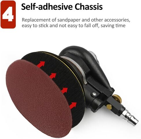 ماكينة صنفرة النخيل المدارية العشوائية بالهواء، ماكينة صنفرة مدارية عشوائية الهواء مقاس 6 بوصات من Weytoll، ماكينة صنفرة النخيل الهوائية شديدة التحمل مع خرطوم وحقيبة، ماكينة صنفرة طحن تلميع للسيارة المعدنية والشمع الخشبي المعدني in Kuwait