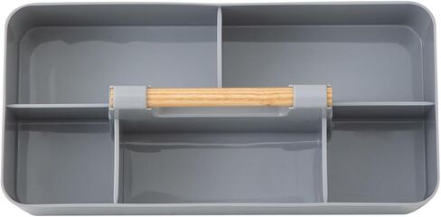 مجموعة EZOWare مكونة من 3 حقائب حمل بلاستيكية قابلة للتكديس، صناديق تنظيم تخزين كبيرة مع 5 أقسام ومقبض للمكياج، والزينة، والحمام، واللوازم المكتبية، والحرف اليدوية، وغرفة الأطفال - 3 ألوان in Kuwait