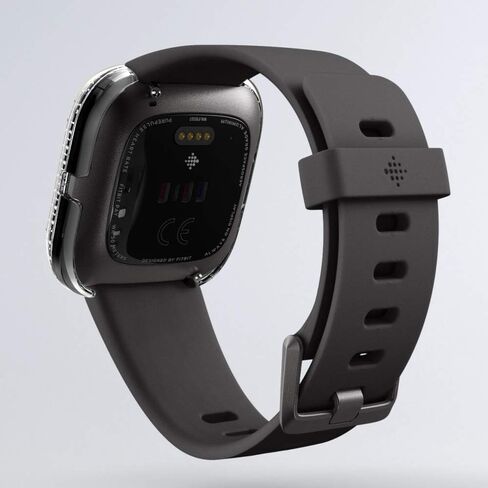 حافظة حماية متوافقة مع غطاء Fitbit Versa 2، بدون طبقة شاشة، إطار ممتص للصدمات مطلي بالكمبيوتر بصف مزدوج من الكريستال (شفاف، Versa 2) in Kuwait