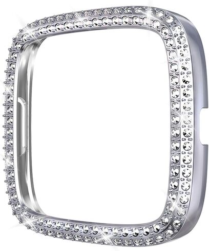 حافظة حماية متوافقة مع غطاء Fitbit Versa 2، بدون طبقة شاشة، إطار ممتص للصدمات مطلي بالكمبيوتر بصف مزدوج من الكريستال (شفاف، Versa 2) in Kuwait