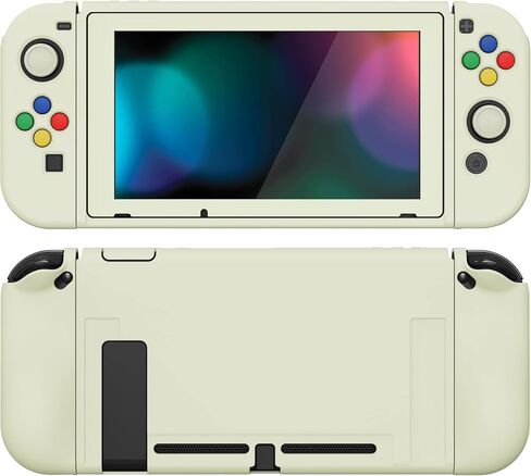 playvital ZealProtect Soft Protective Case for Nintendo Switch, Flexible Joycon Cover Slim Cover for Nintendo Switch with Screen Protector & Thumb Grips & Direction Button Caps - Bright Pink in Saudi Arabia