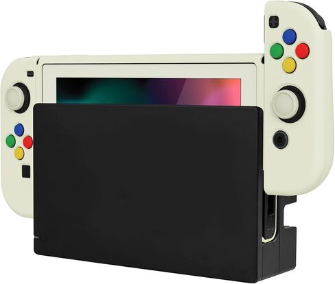 playvital ZealProtect Soft Protective Case for Nintendo Switch, Flexible Joycon Cover Slim Cover for Nintendo Switch with Screen Protector & Thumb Grips & Direction Button Caps - Bright Pink in Saudi Arabia