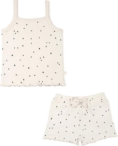 MakeMake Organics GOTS Certified Organic Cotton Baby Kids Toddler Girl Top and Short Outfit Set in Saudi Arabia