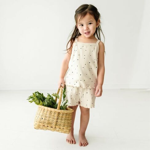 MakeMake Organics GOTS Certified Organic Cotton Baby Kids Toddler Girl Top and Short Outfit Set in Saudi Arabia
