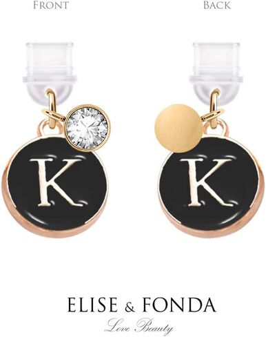 ELISE & FONDA TP37 New Type-C USB Charging Port Anti Dust Plug Tiny Round Letter K Cell Phone Charm for Samsung Galaxy/Huawei/OnePlus/Xiaomi/Oppo New Android Phones(Black) in Saudi Arabia