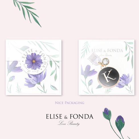 ELISE & FONDA TP37 New Type-C USB Charging Port Anti Dust Plug Tiny Round Letter K Cell Phone Charm for Samsung Galaxy/Huawei/OnePlus/Xiaomi/Oppo New Android Phones(Black) in Saudi Arabia